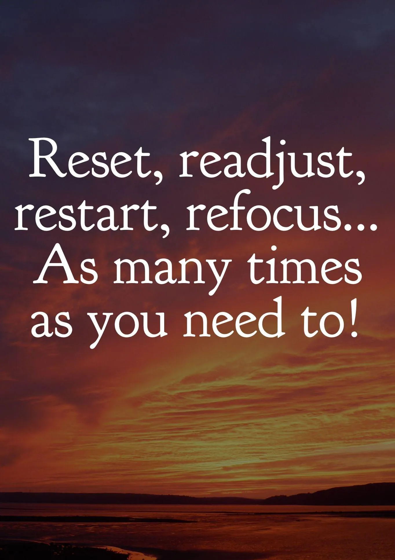 Reset Refocus Restart Repeat Morning Motivation Image