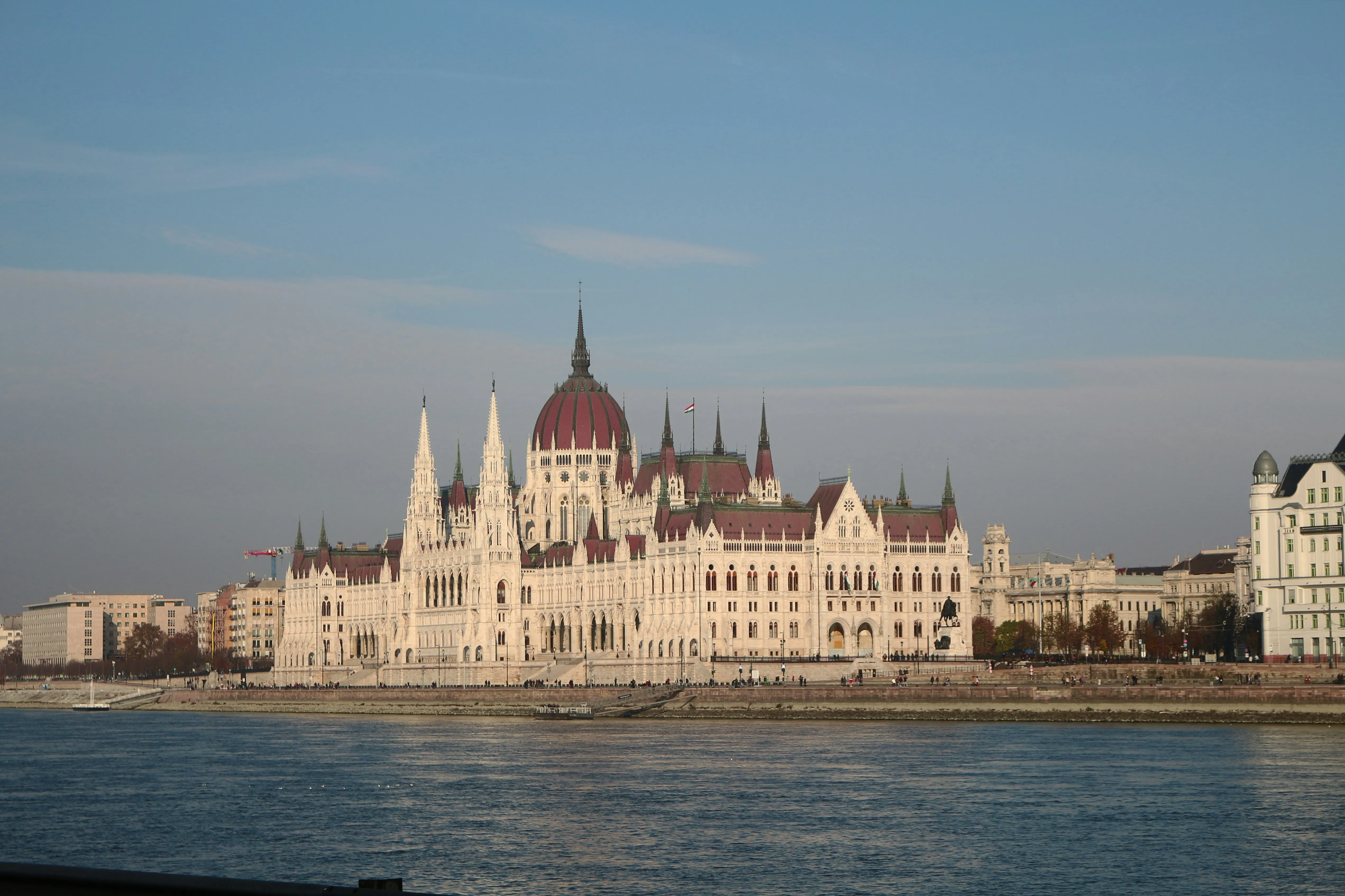 River View with Grand Building and Blue Sky Wallpaper