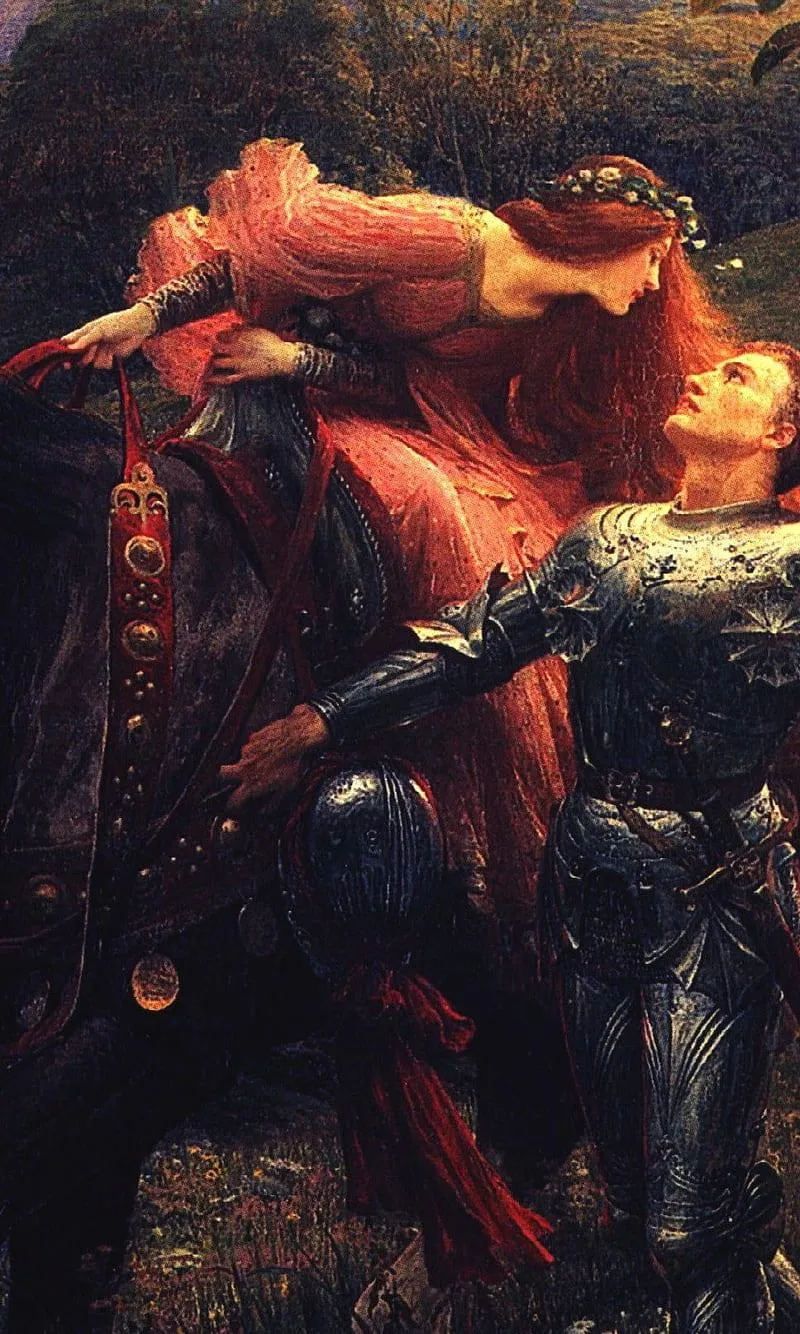 Romantic Lovers Hugging in Warm Autumn Light Painting