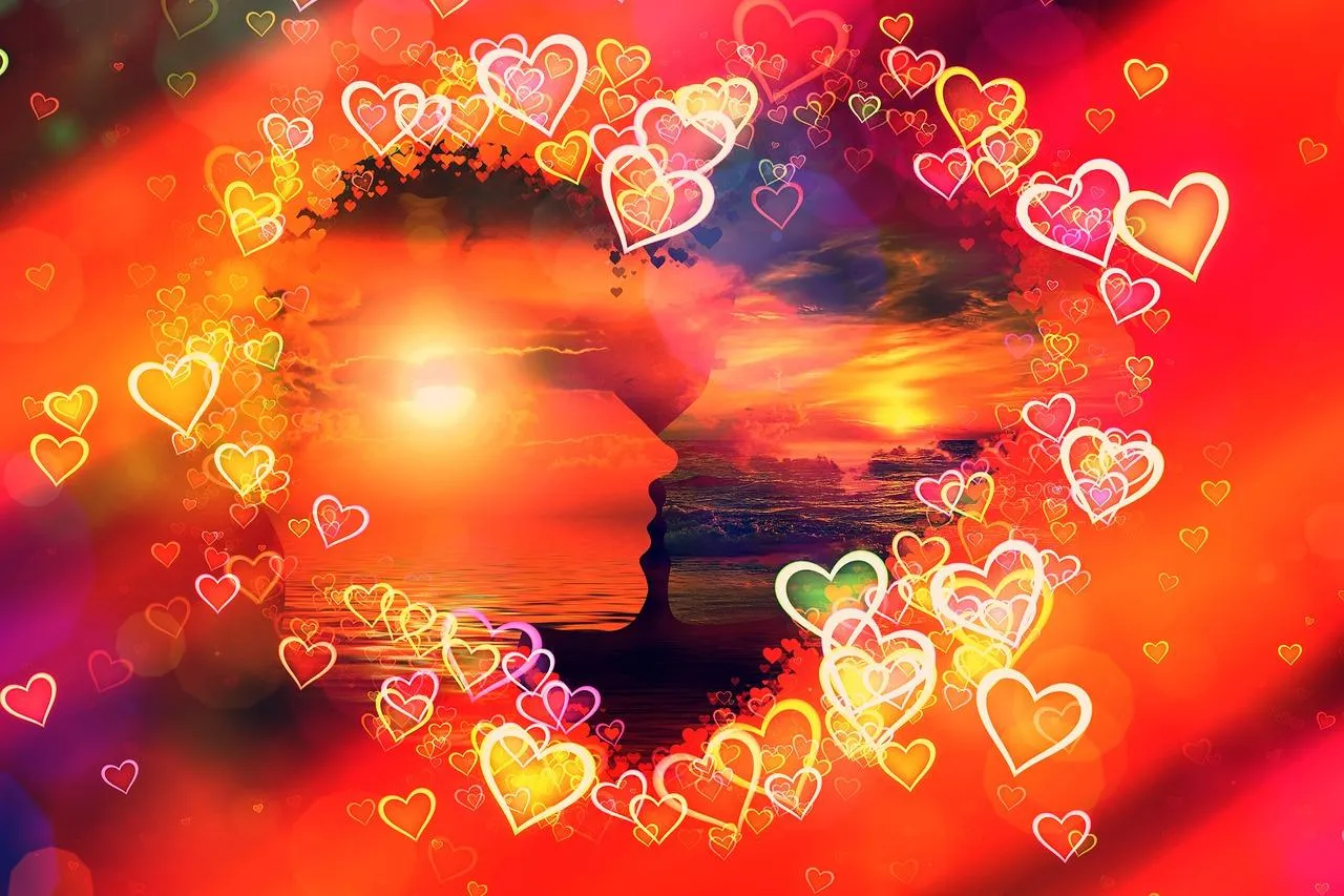 Romantic Motion Blur Lights Depicting Passion Energy