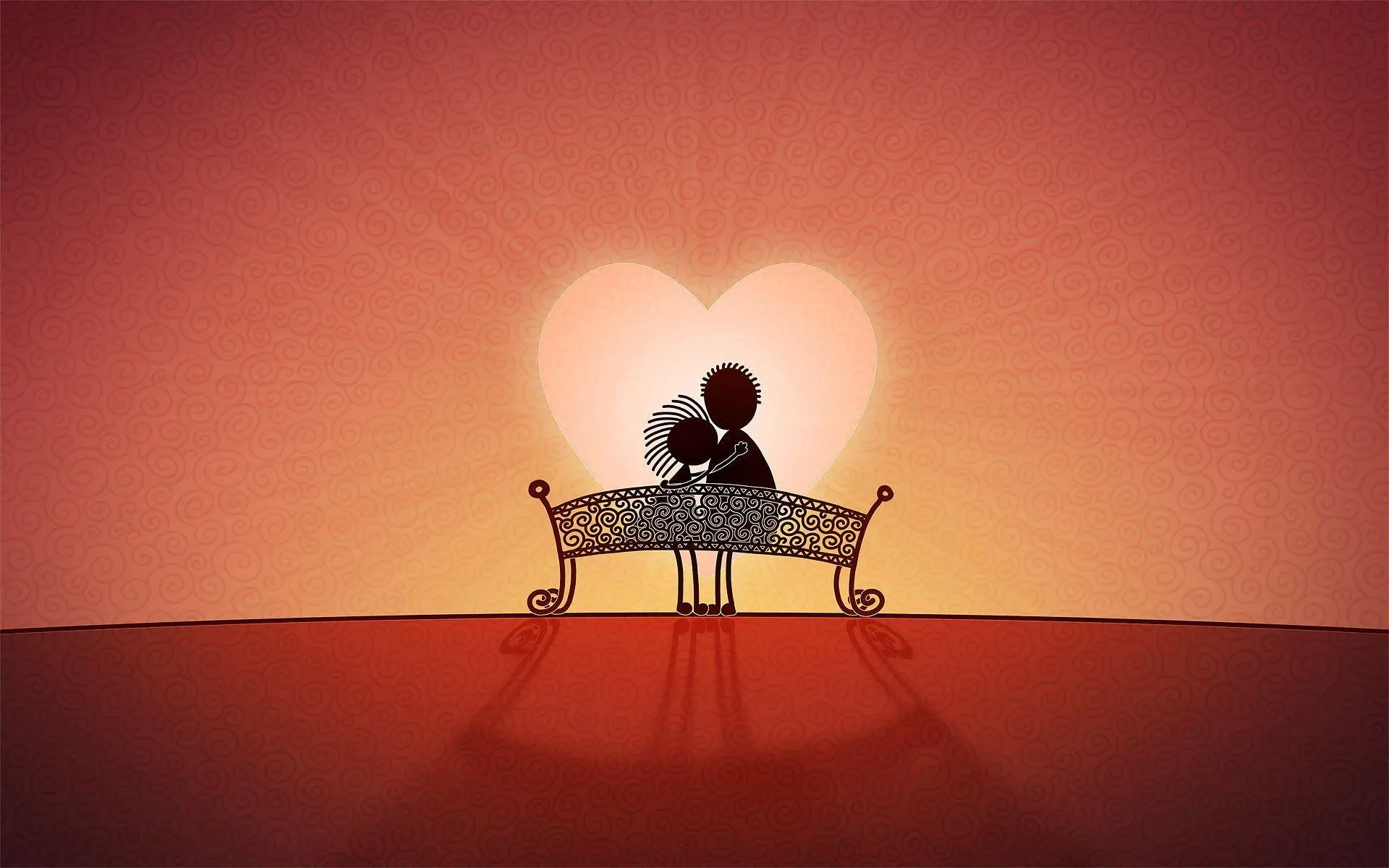 Romantic Sunset Dinner with Lovers Together Wallpaper