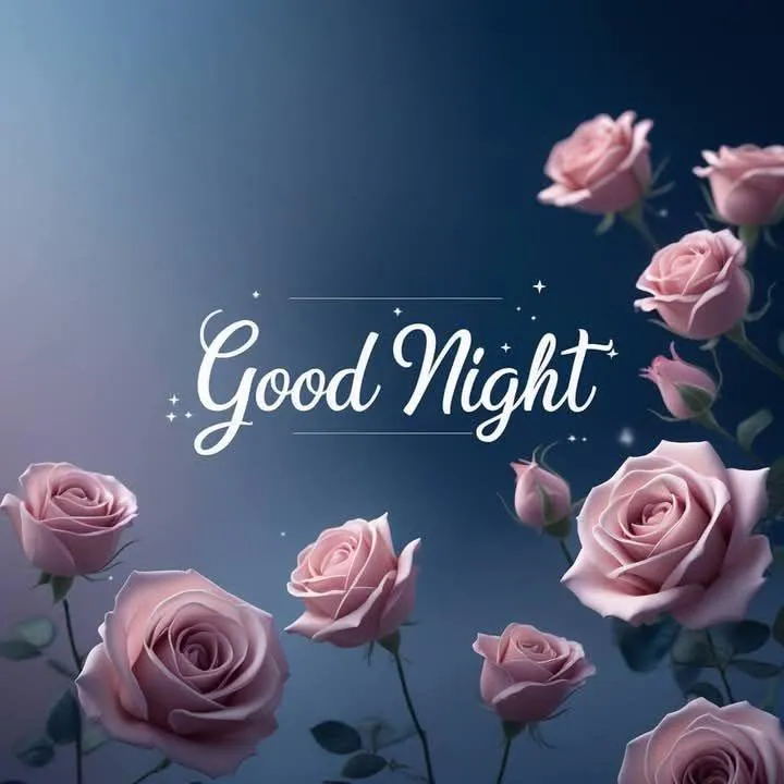 Rose Filled Good Night Wish for a Beautiful Sleep Wallpaper