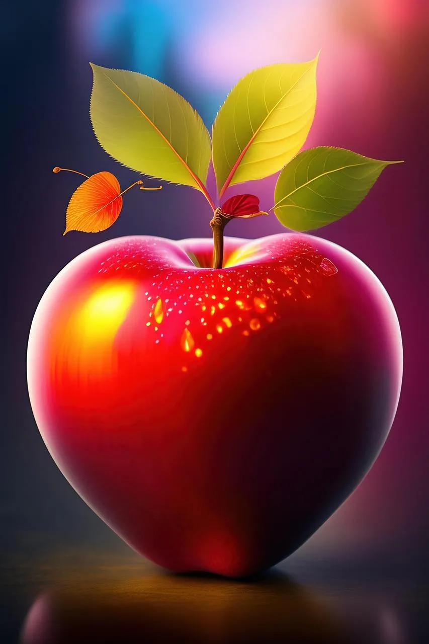 Shiny Apple Heart Symbol of Passion and Affection Wallpaper