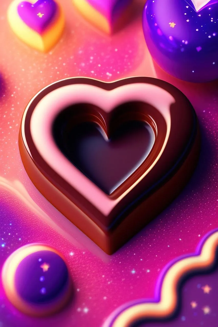 Shiny Heart Artwork Filled with Romantic Glow Wallpaper