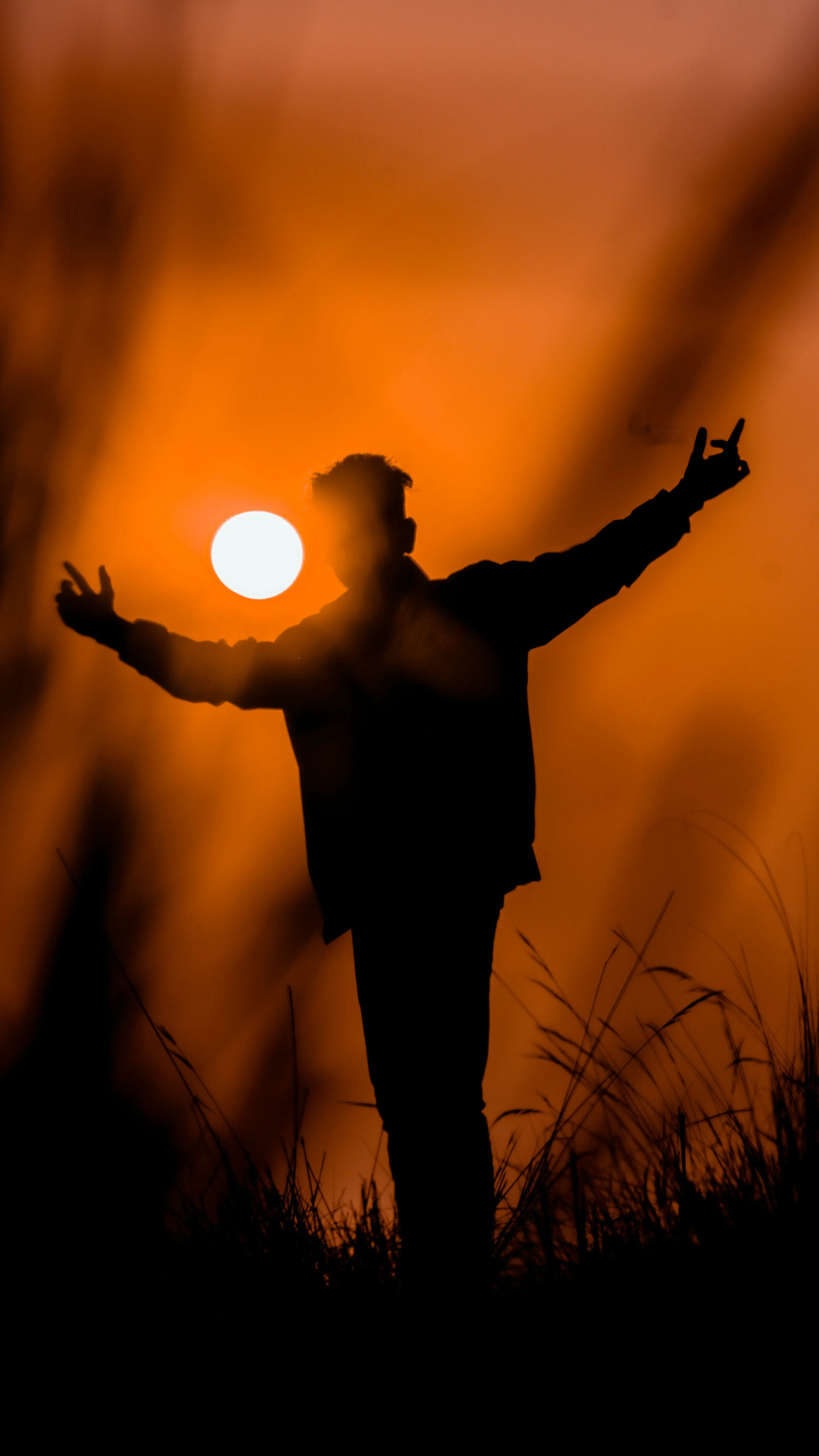 Silhouette in Sunset Expressing Passionate Love