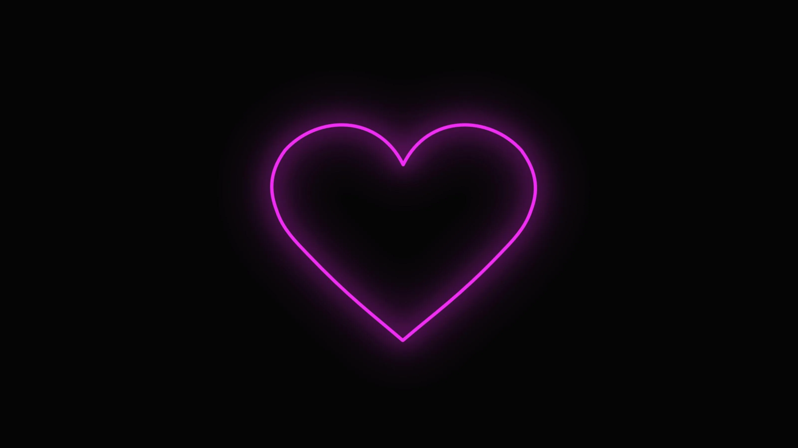 Simple Glowing Purple Heart Love Wallpaper Background