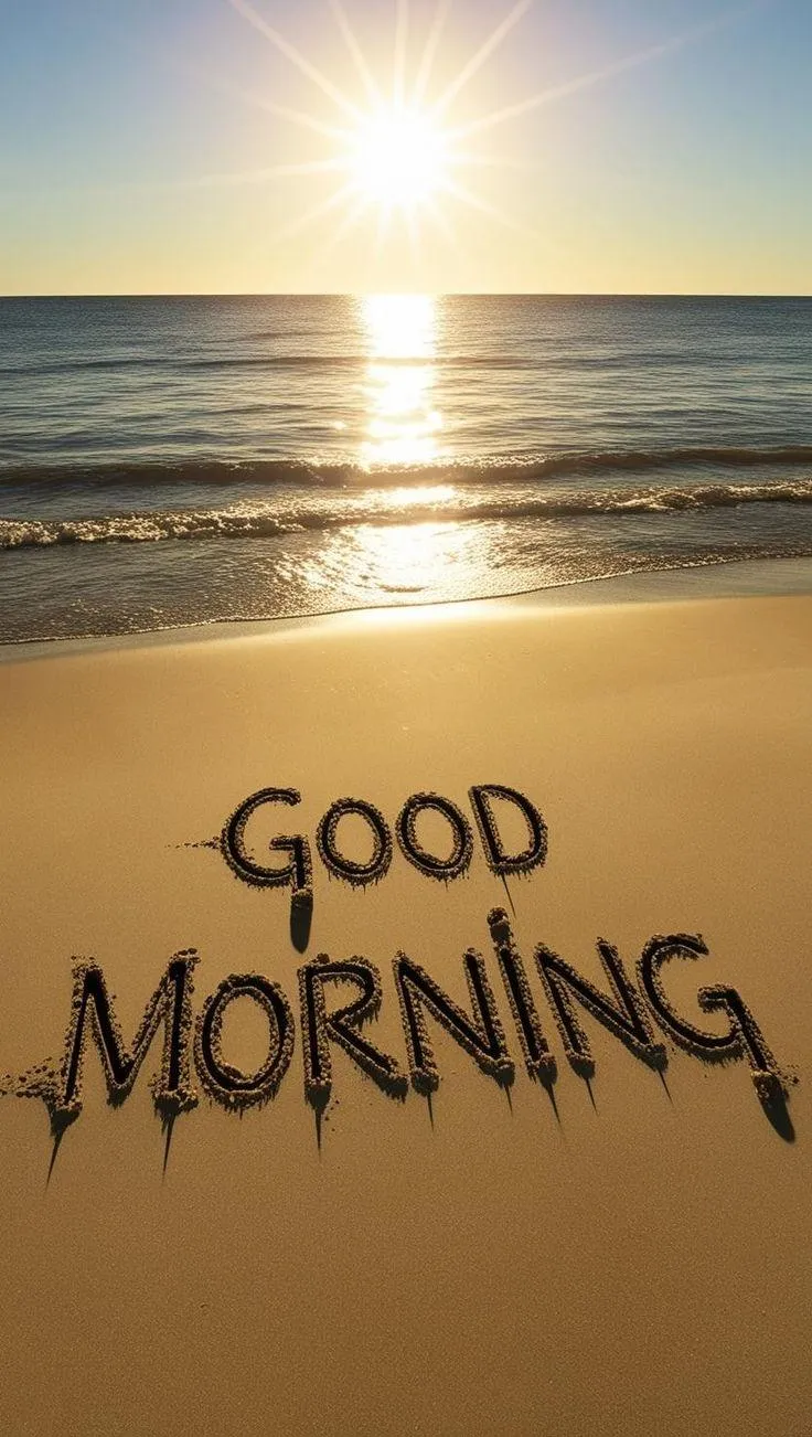 Simple Good Morning Text on Wood Texture Background