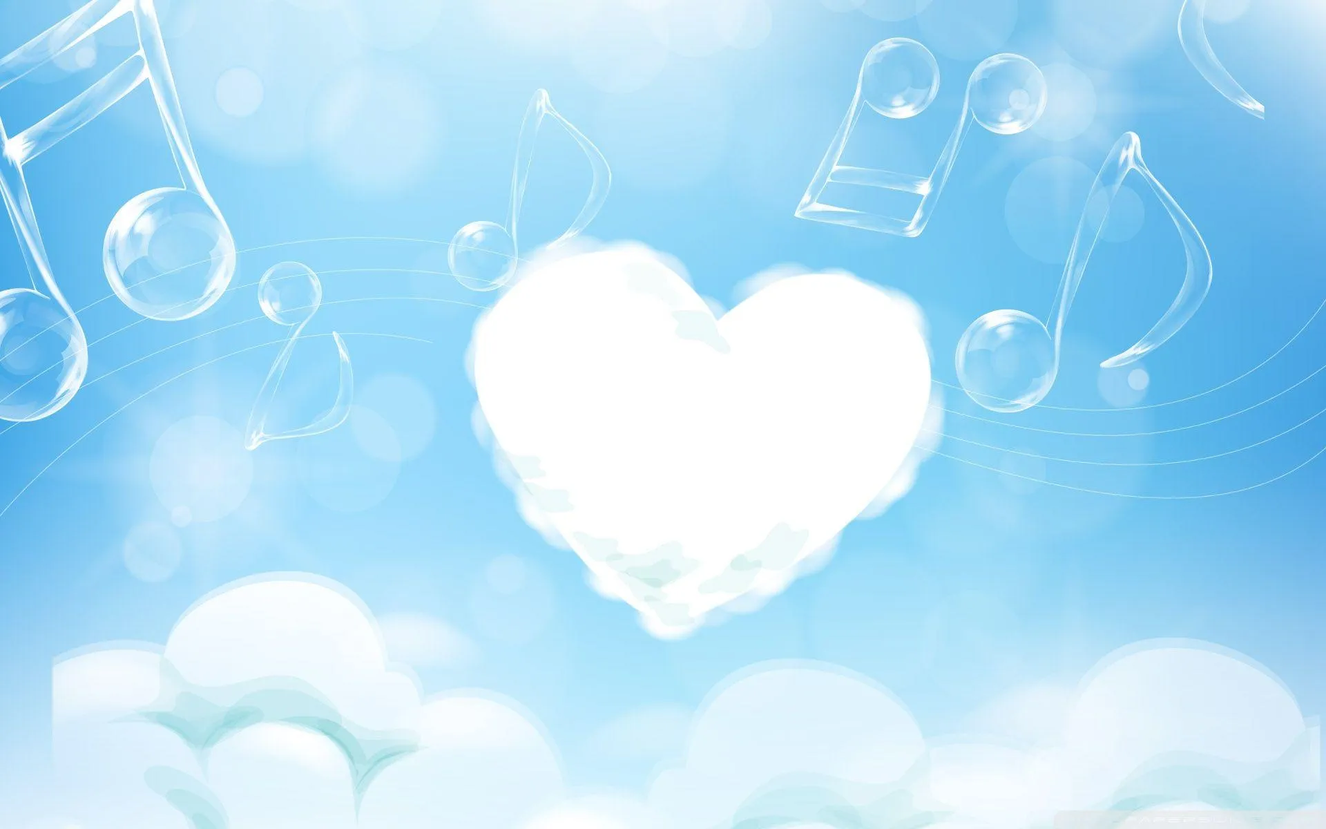 Sky Heart Cloud Romantic Love Background Art Wallpaper