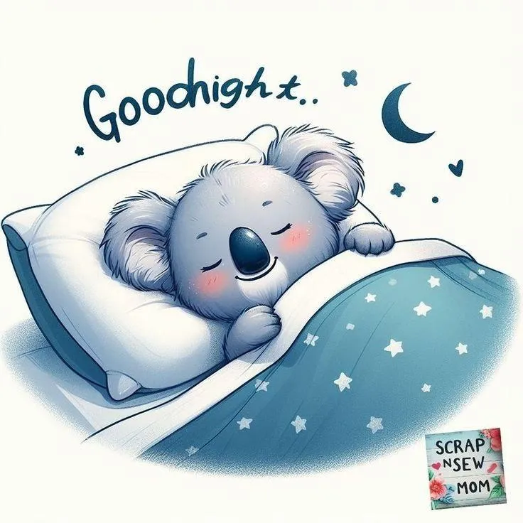 Sleeping Elephant with Star Moon and Goodnight Message