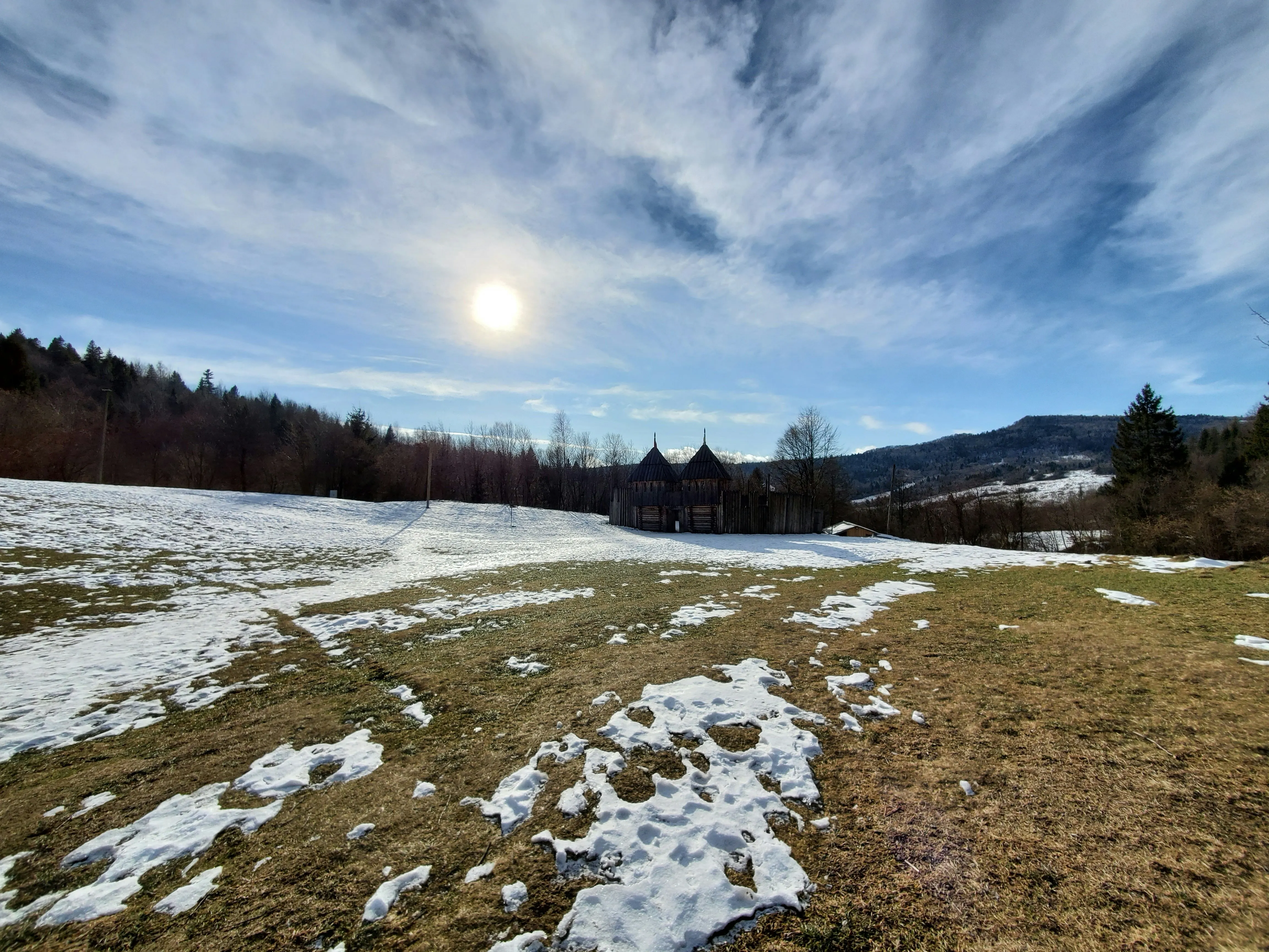 Snowy Field Under Blue Sky Reflecting Calm Beauty Wallpaper