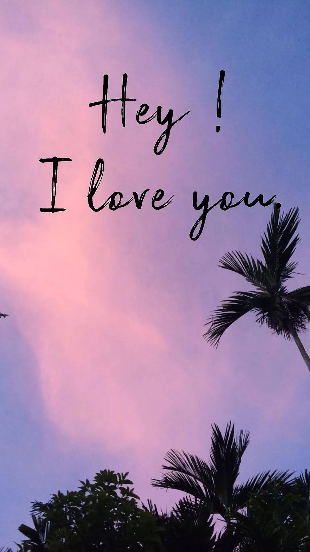 Soft Evening Sky with Love Message in Calm Tones Wallpaper