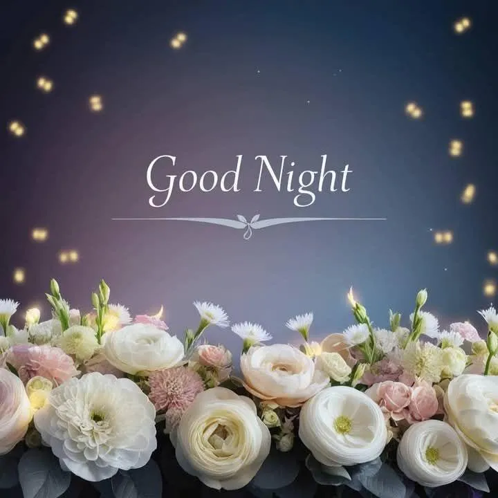 Soft Flowers Saying Good Night with Comfort and Calm