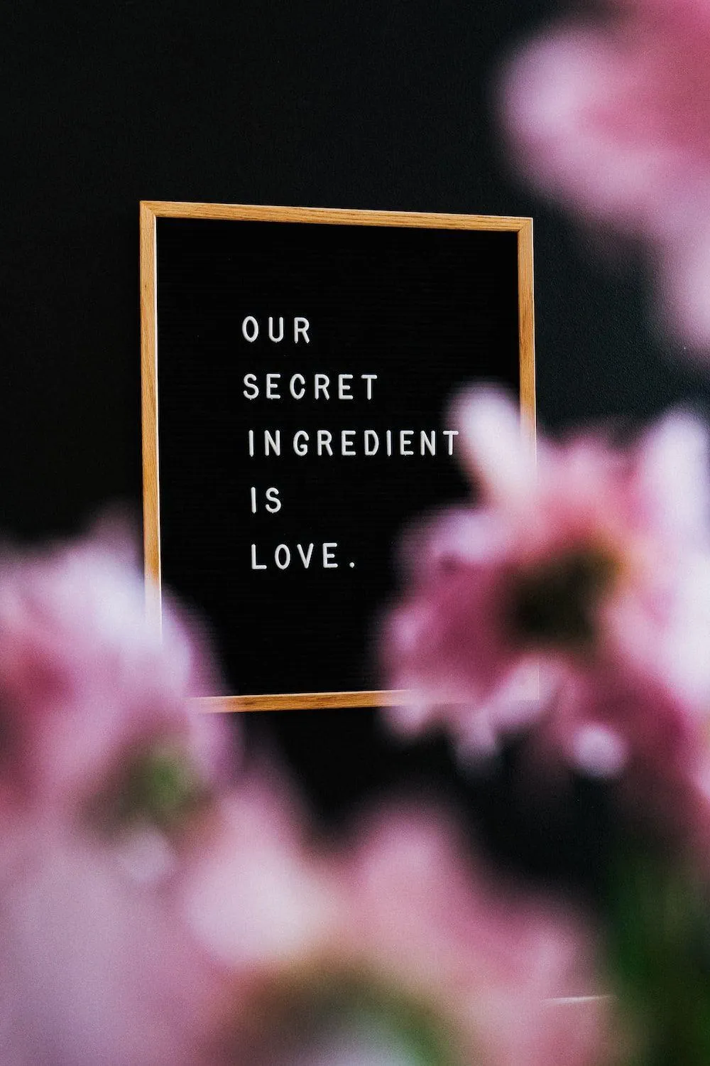 Soft Focus Pink Flowers with Inspirational Quote Wallpaper