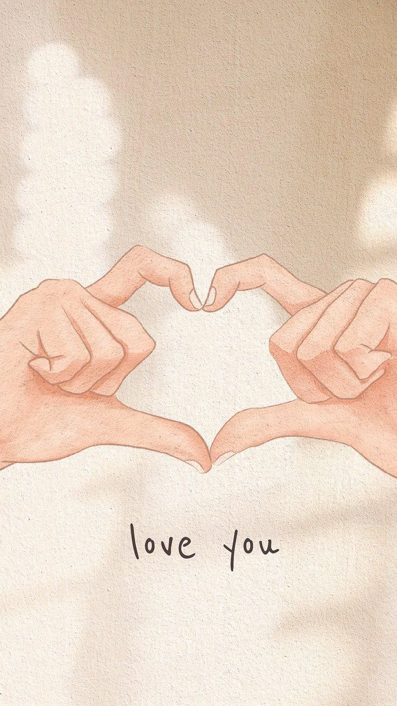 Soft Hands Forming Heart Shape of Warm Emotion Wallpaper