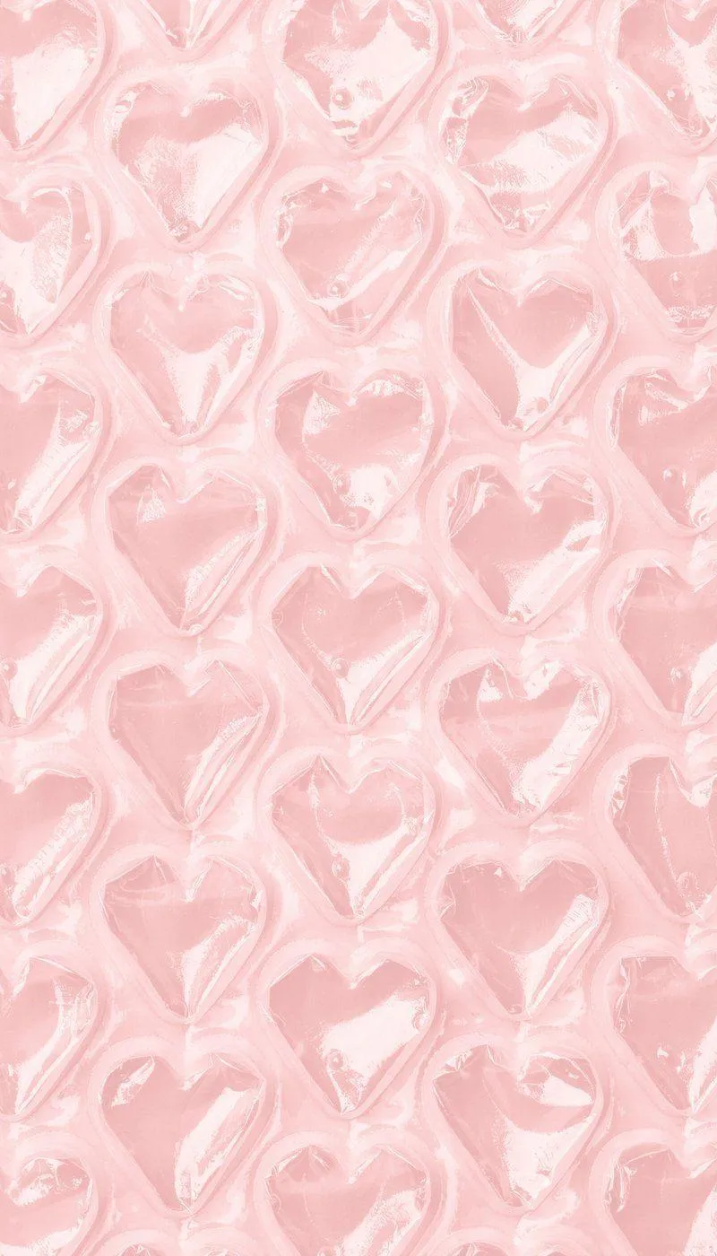Soft Pink Background Covered with Light Heart Shapes
