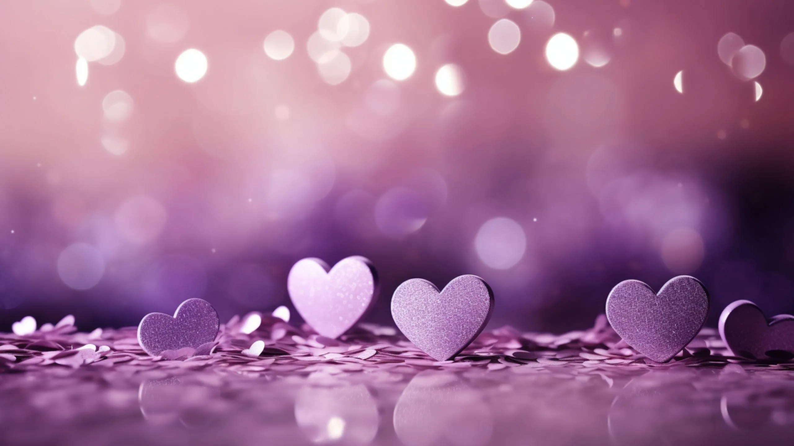 Soft Pink Bokeh Hearts Reflecting Gentle Love Wallpaper