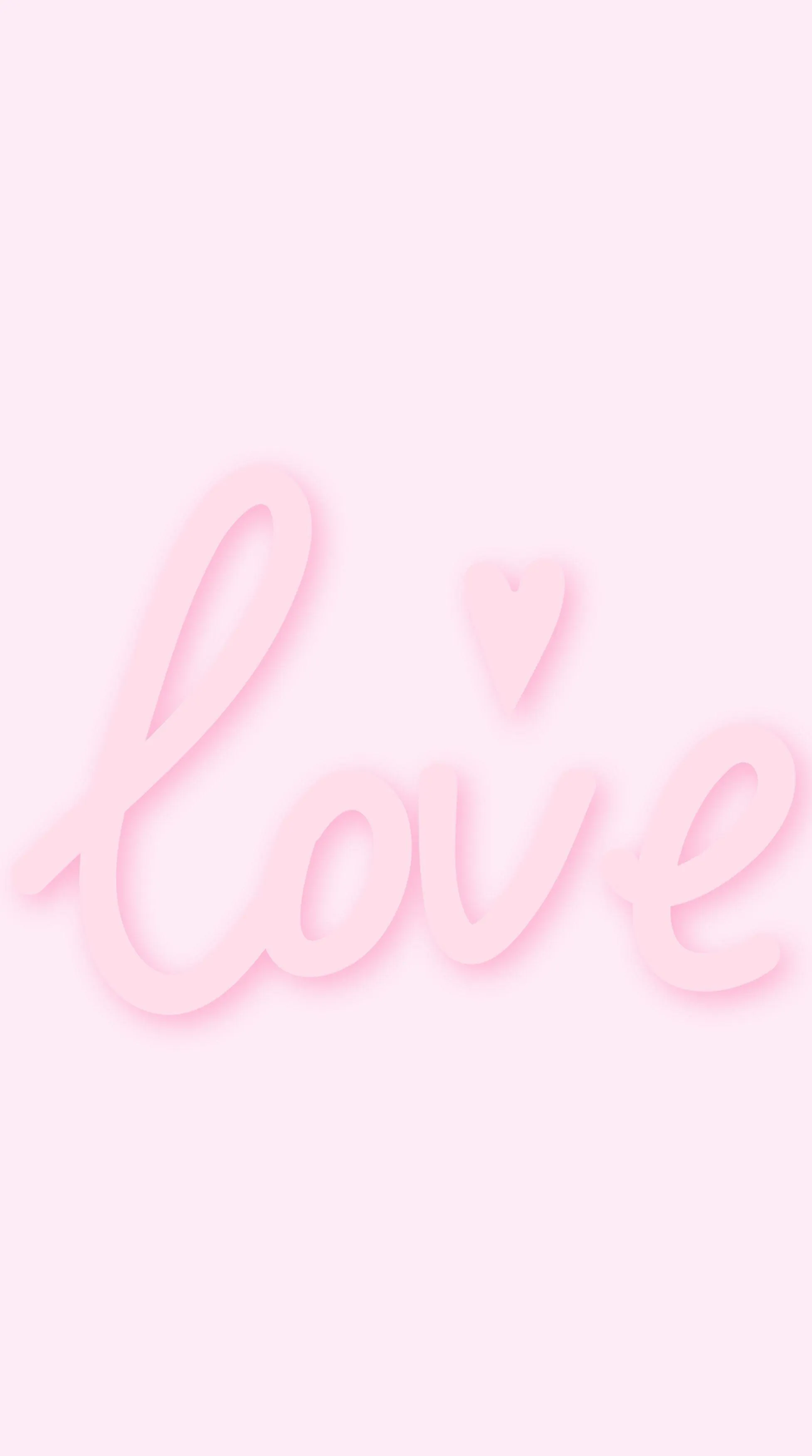 Soft Pink Love Text in Minimal Romantic Style Wallpaper