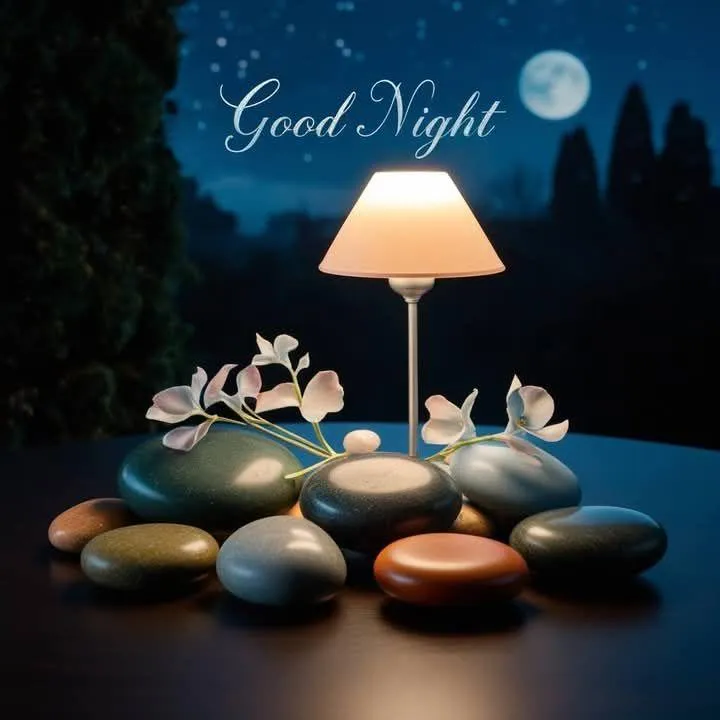 Spa Stones and Candle Light with Calm Good Morning