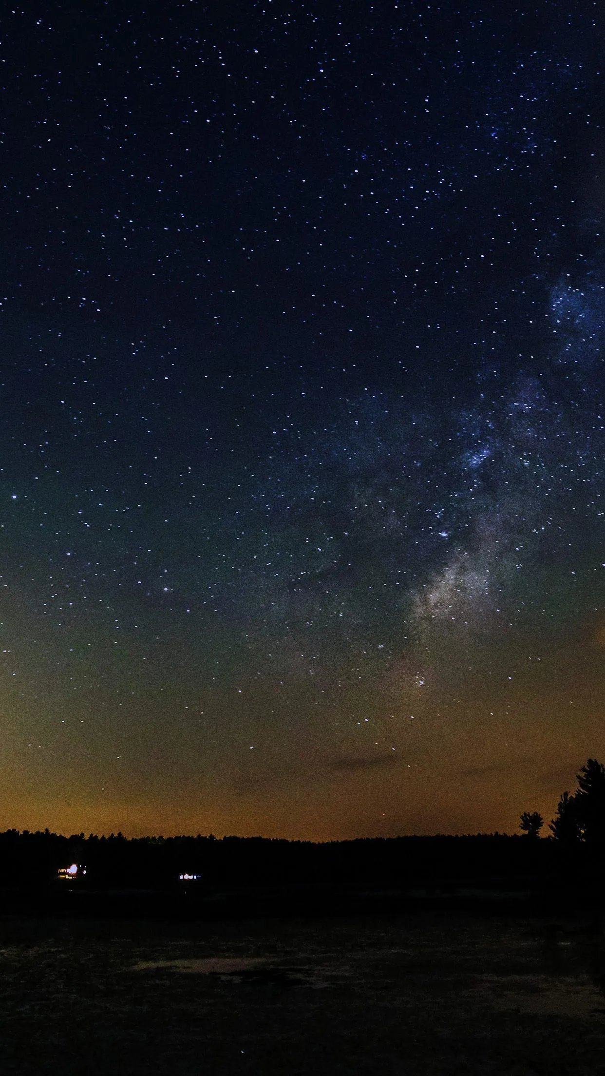 Starry Night Sky Scene Showing Serenity of Love Wallpaper