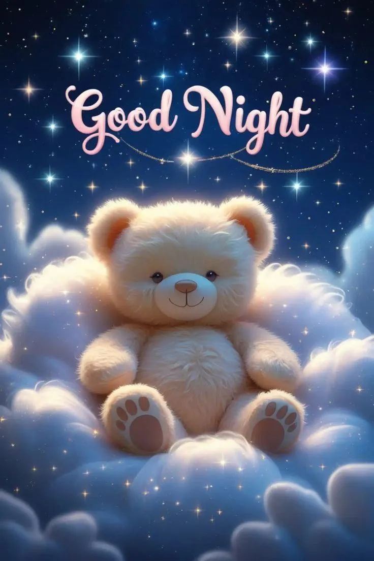 Starry Sky Good Night Message with Sweet Dream Emoji