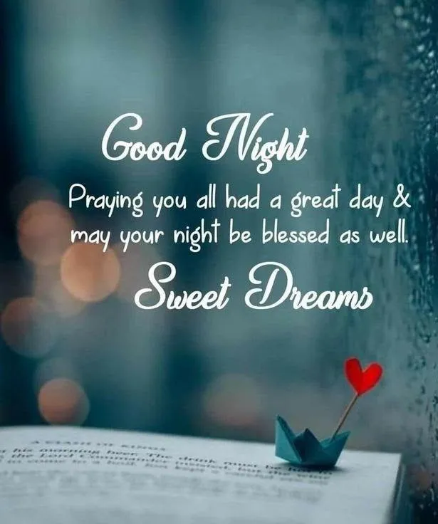 Starry Sky with Moon and Good Night Romantic Quote