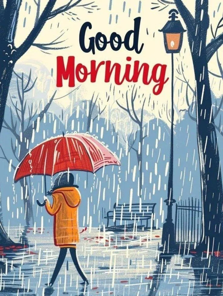 Stay Dry and Positive with Cheerful Morning Encouragement