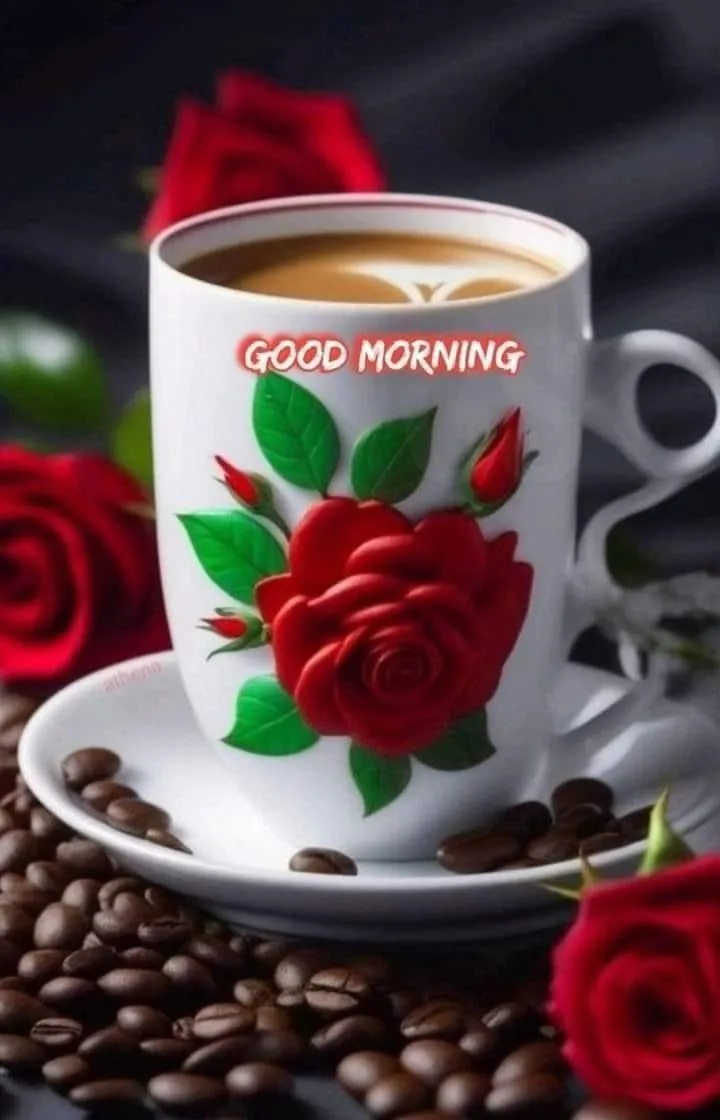 Strawberry Mug with Hearts Brings Sweet Good Morning