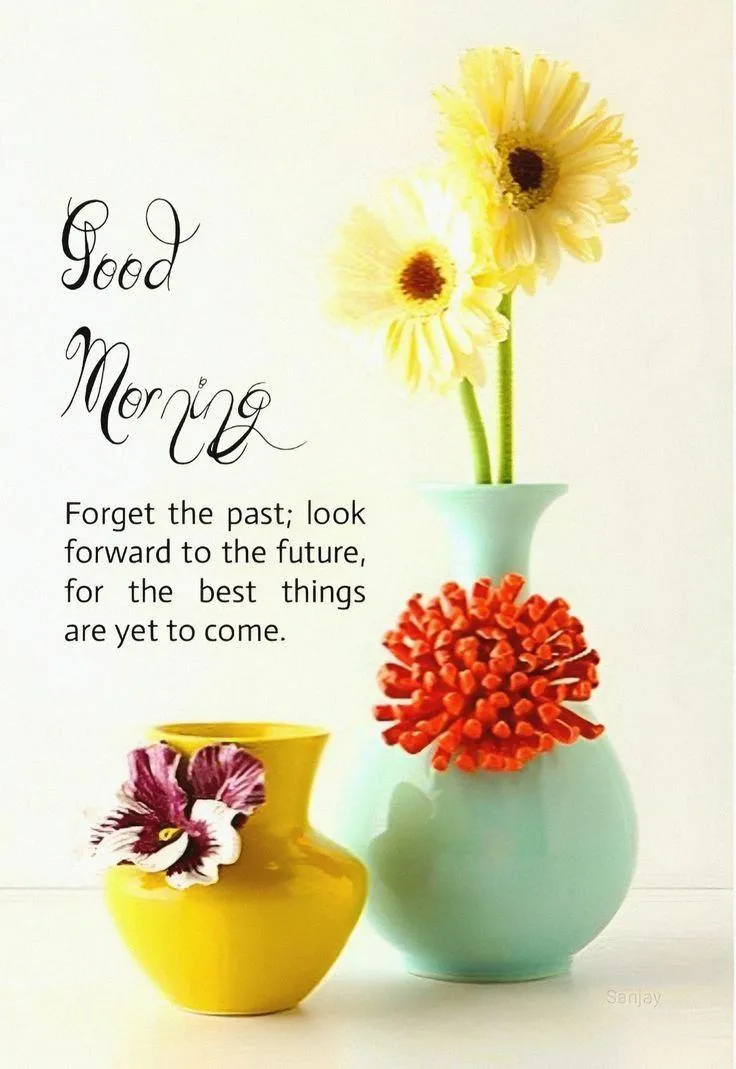 Sunflowers and Cup with Inspiring Morning Message Wallpaper