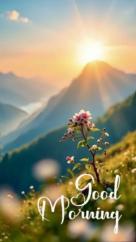 Sunrise View from Mountain Gives You Strength Today