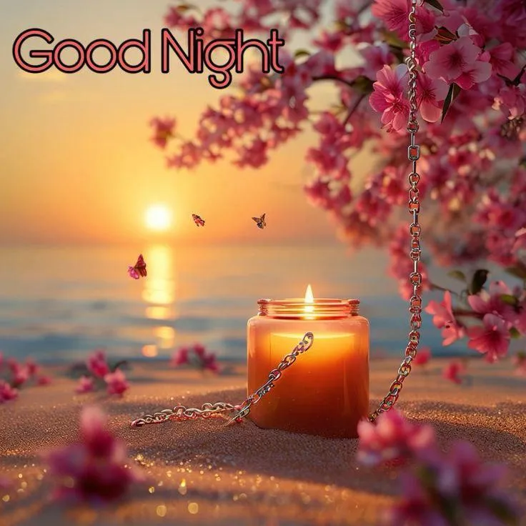 Sunset View with Trees and Lantern for Good Morning Bliss