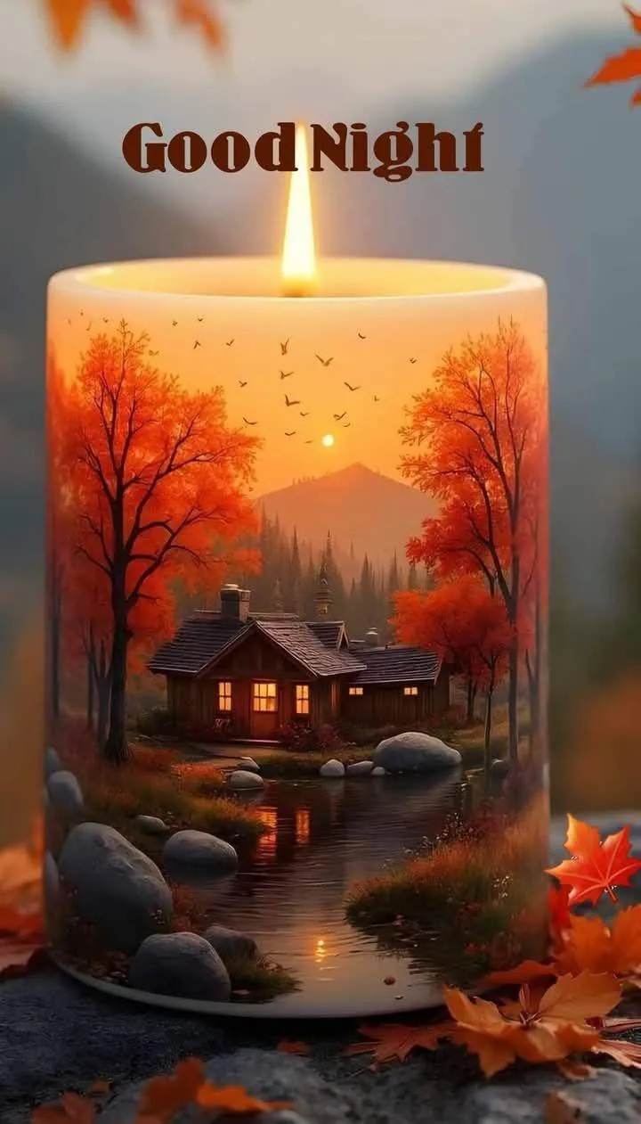 Sunset with Good Night Text Image Download Wallpaper