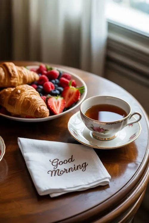 Tasty Breakfast Plate with a Happy Morning Vibe Image