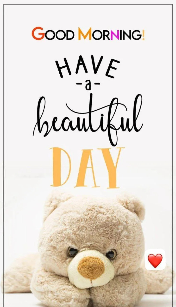 Teddy Bear Morning Card with Inspirational Message