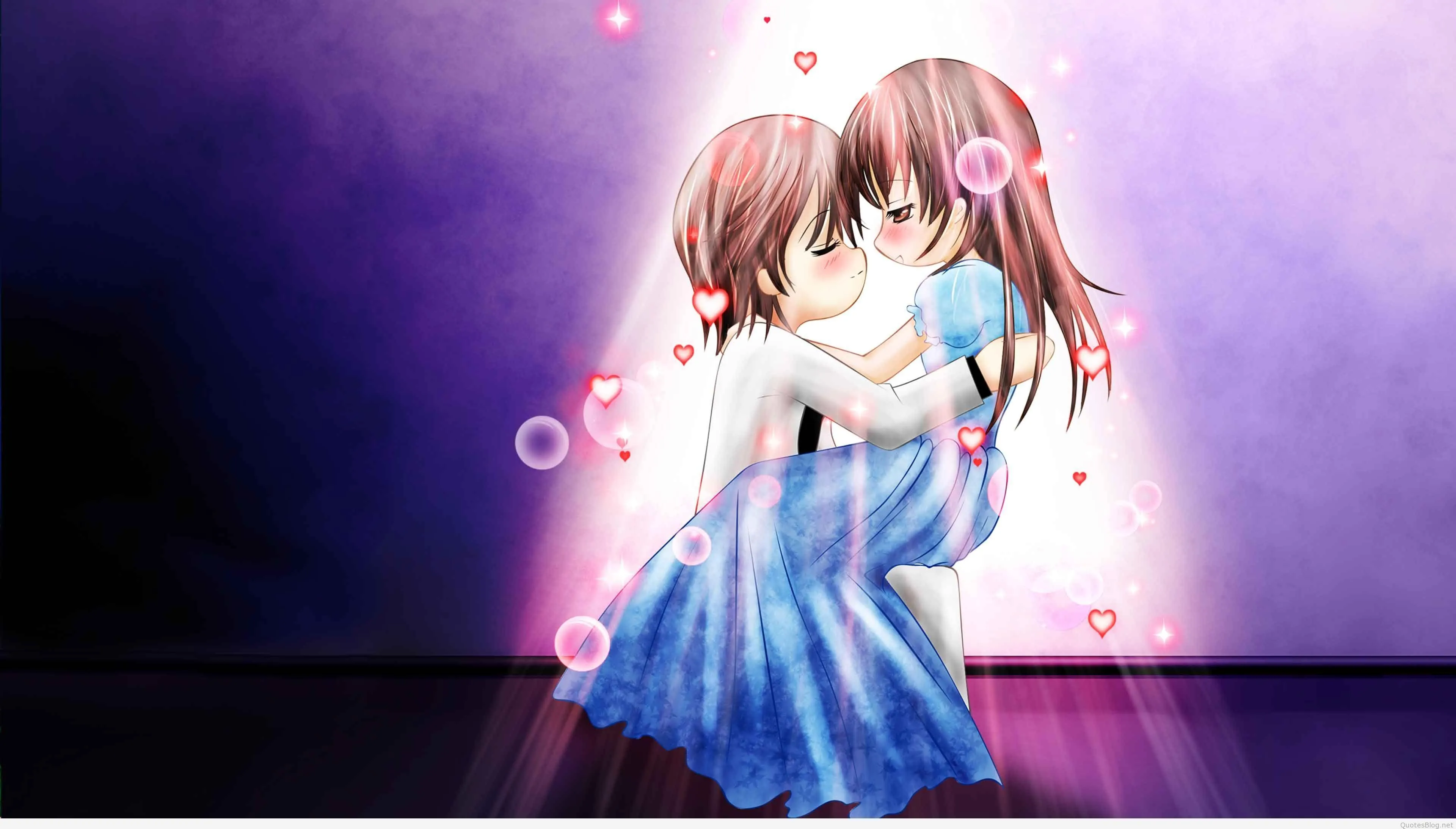 Tender Anime Couple Depicting Emotional Romance Wallpaper
