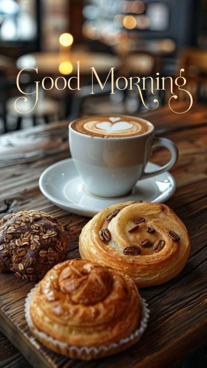 Traditional Breakfast Setup with Tea and Good Morning