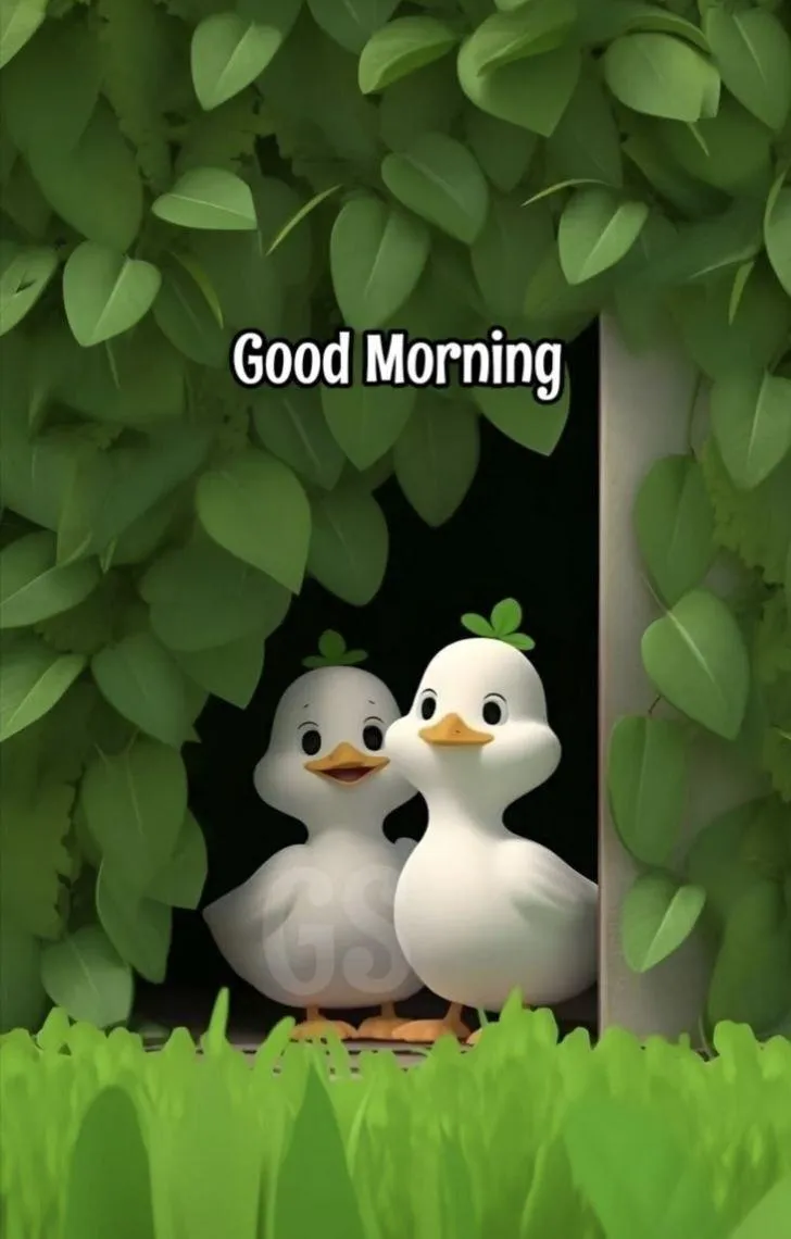 Two Cute Cats Sitting Calmly Greet a Peaceful Morning