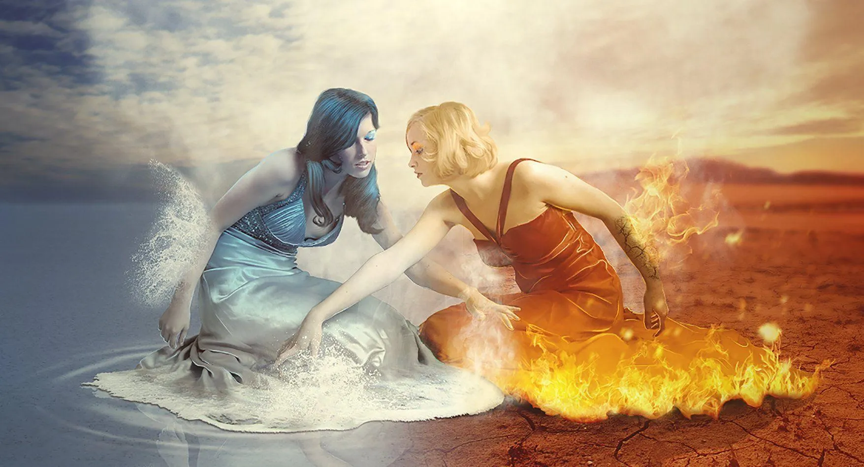 Two Fantasy Angels in Embrace Representing Eternal Love