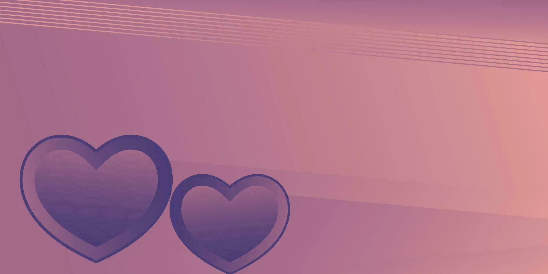 Two Hearts Floating on Soft Pink Romantic Horizon Wallpaper