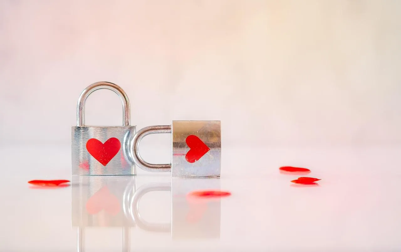 Two Padlocks with Heart Showing Warm Affectionate Bond