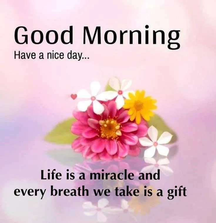 Uplifting Morning Quote with Rainbow Background Image