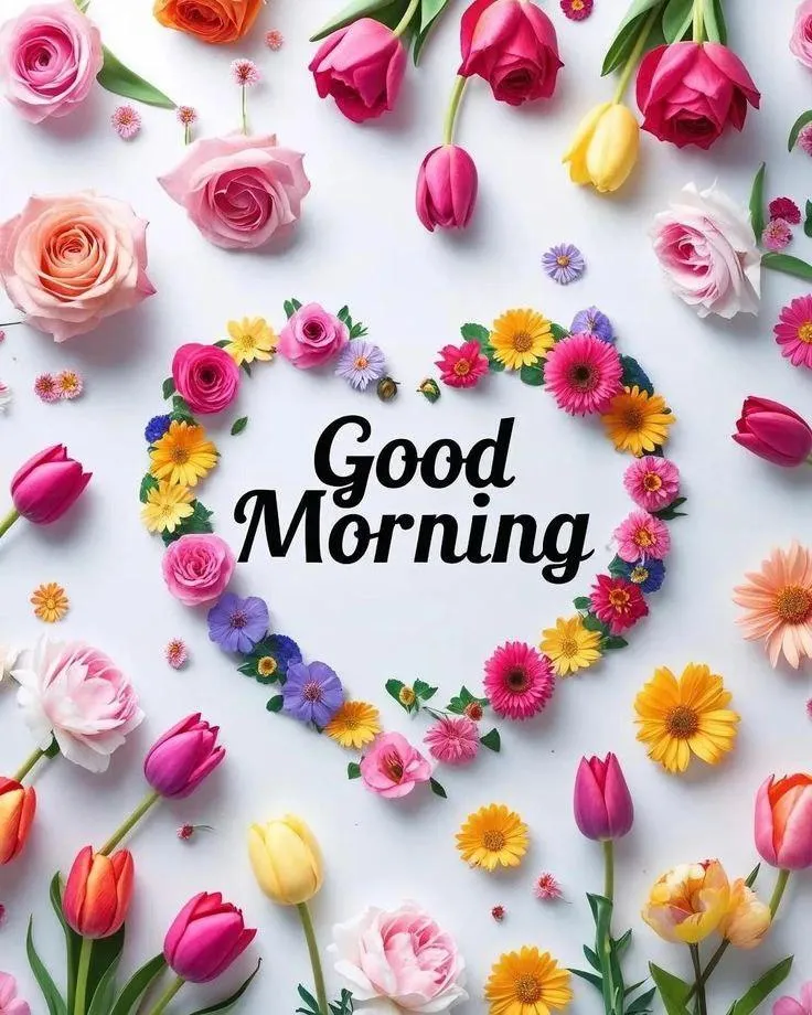 Vibrant Flowers and Hearts with Positive Message Wallpaper