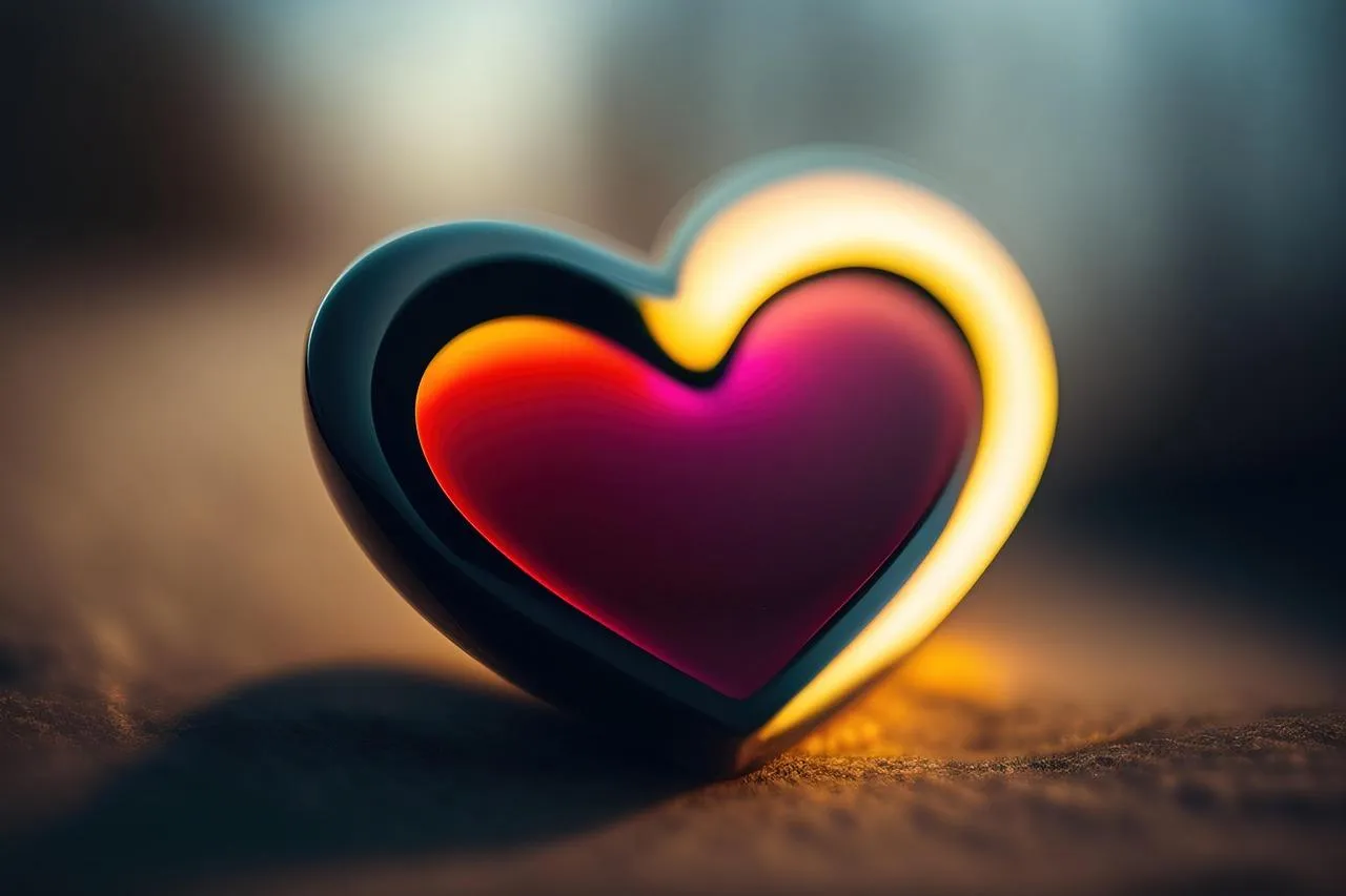 Vibrant Heart Shape with Colorful Romantic Glow Wallpaper