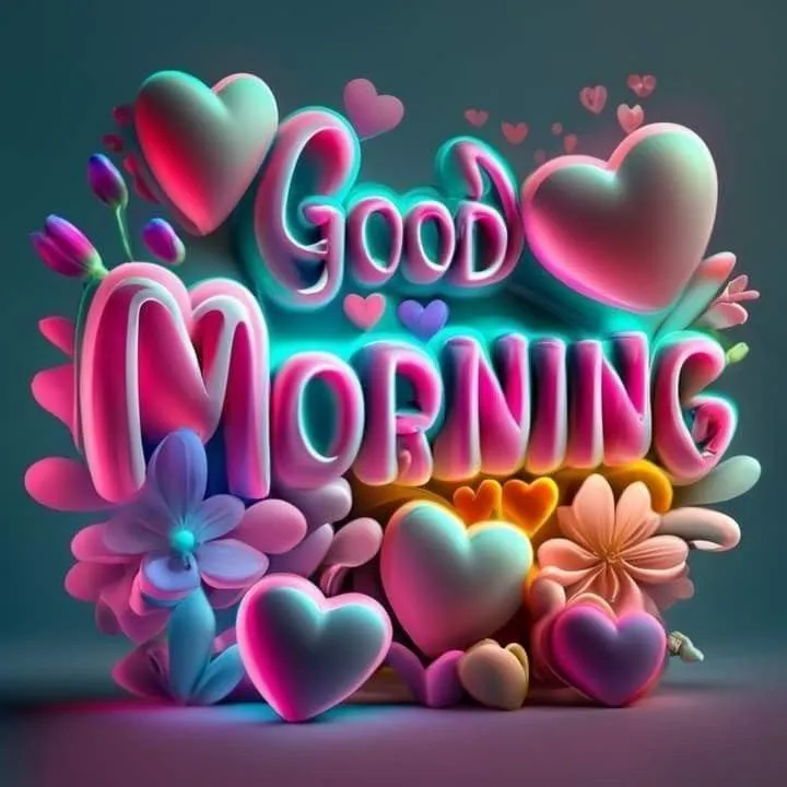 Vibrant Neon Style Good Morning Quote for Friends Image