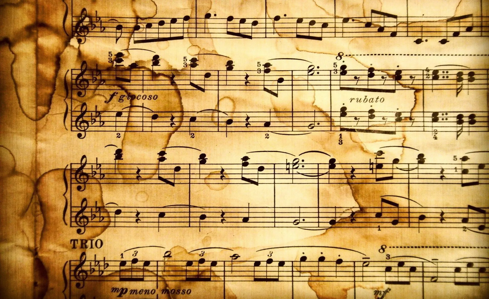 Vintage Music Sheet Symbol of Timeless Romance Wallpaper