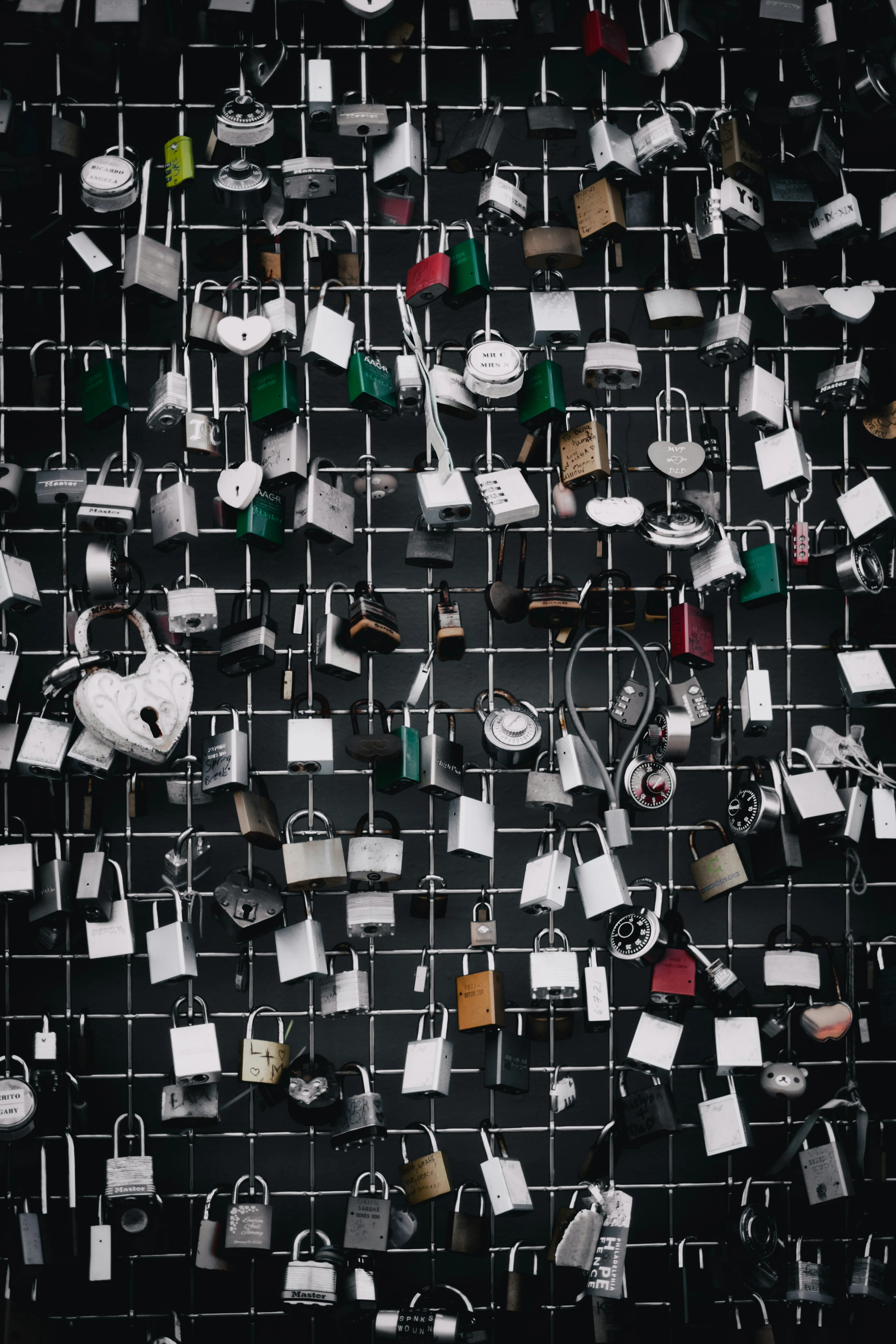 Wall Covered with Locks Symbolizing Eternal Love Wallpaper