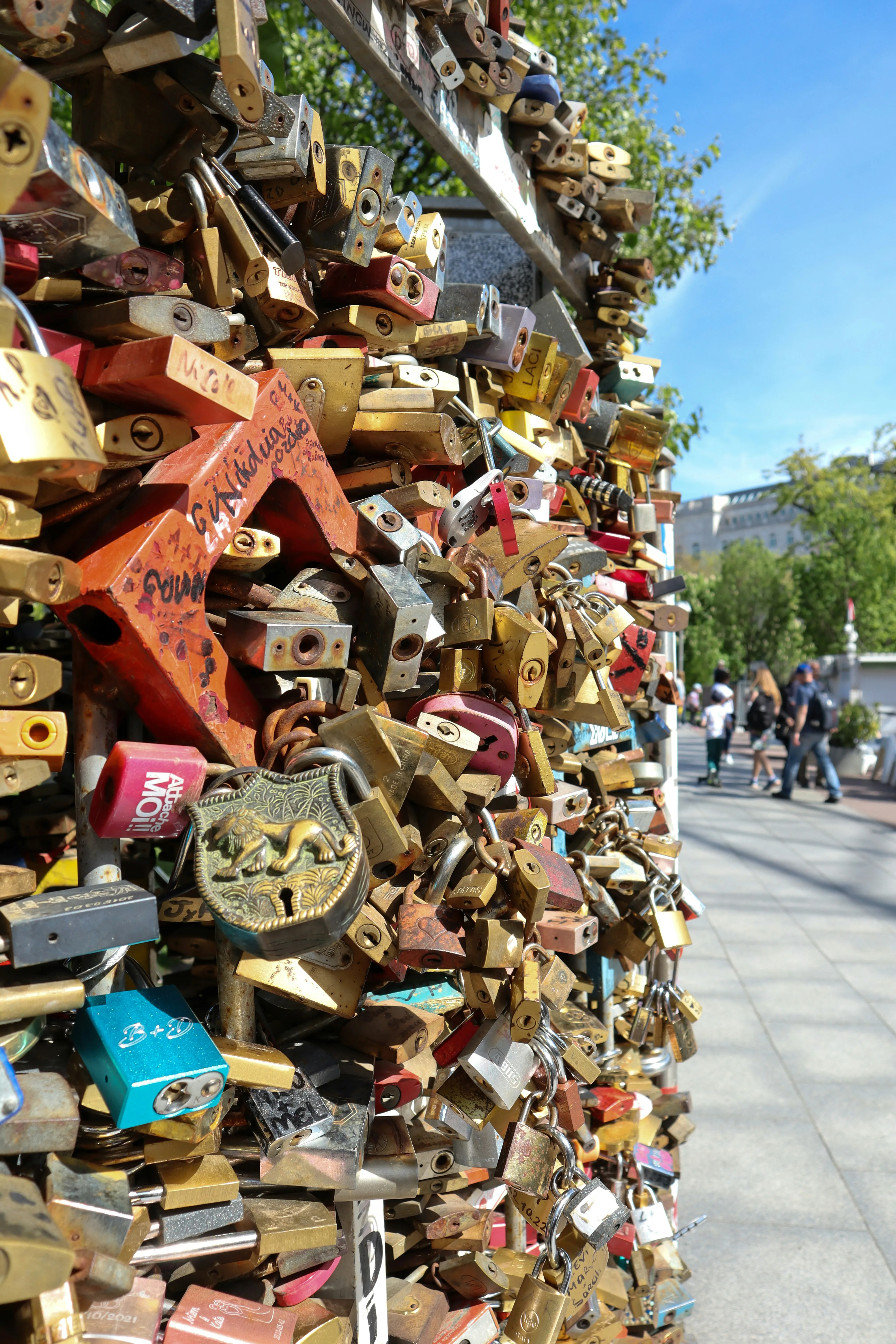 Wall of Love Locks Symbolizing Eternal Commitment Wallpaper
