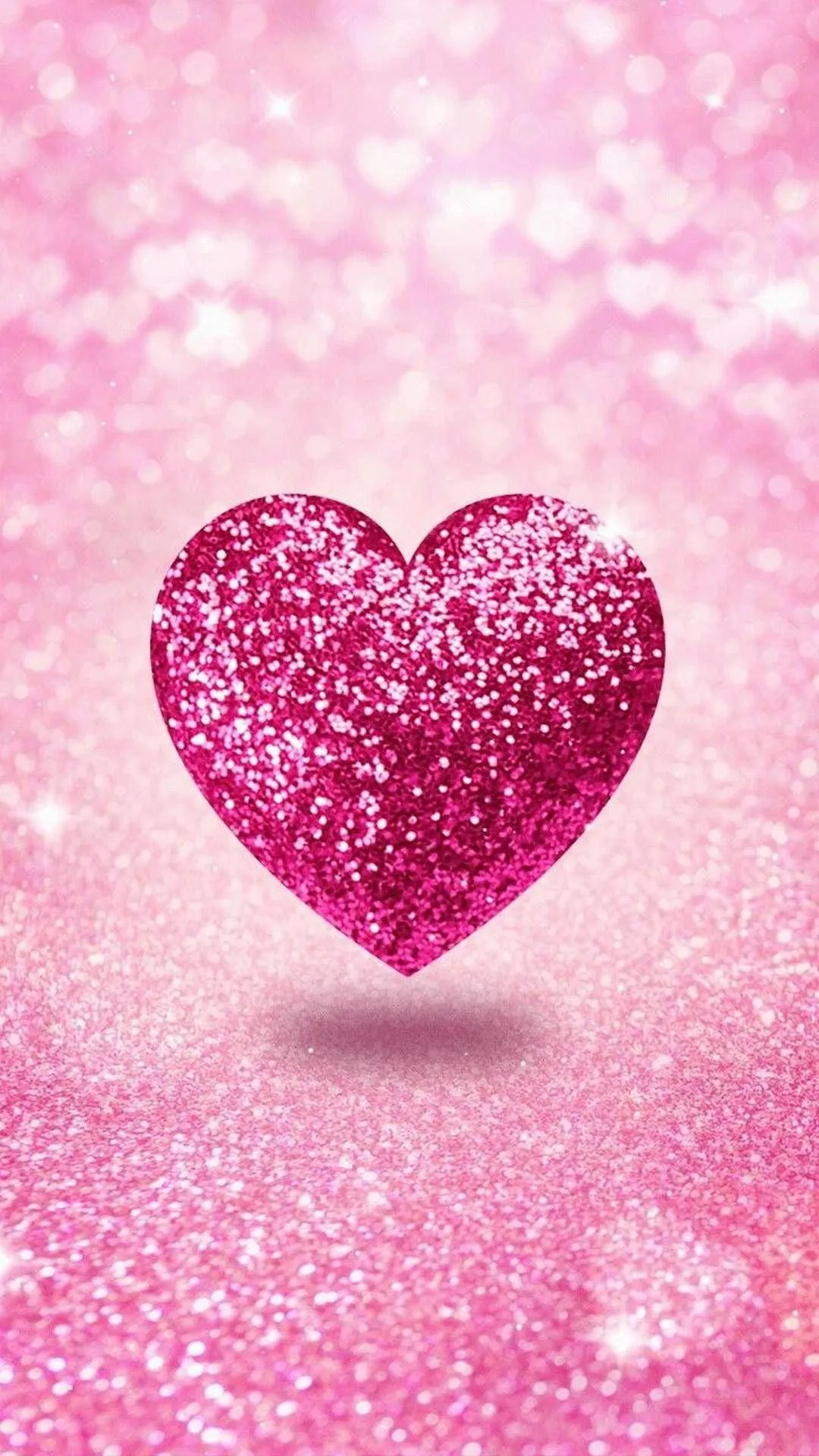 Wallpaper of Glittering Pink Heart Expressing True Romance