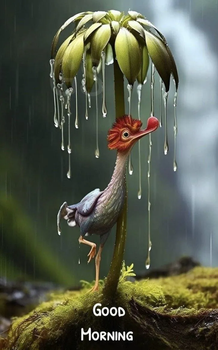 Wallpaper of Good Morning with Bird and Natural Background