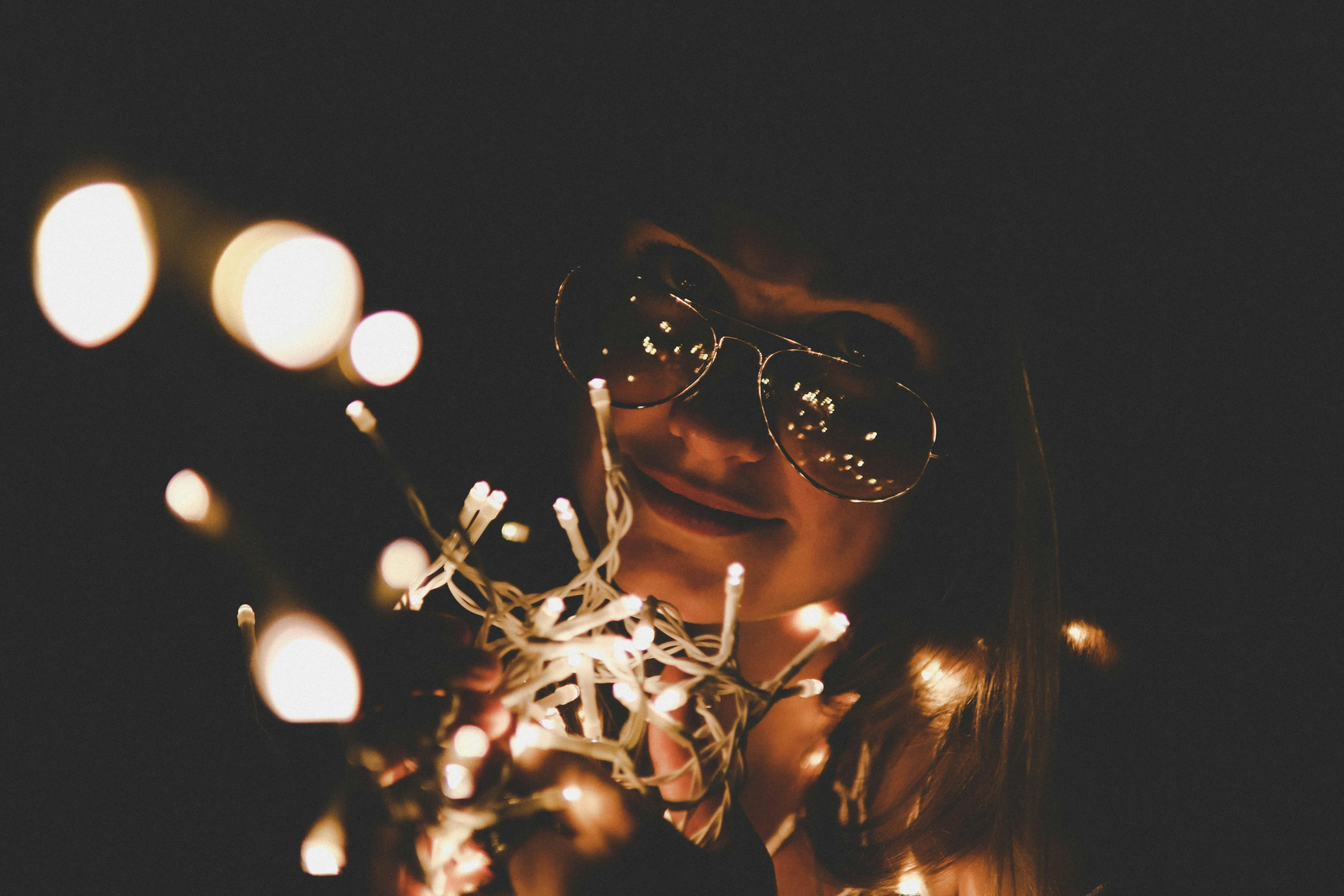 Warm Bokeh Lights Creating Magical Atmosphere Wallpaper