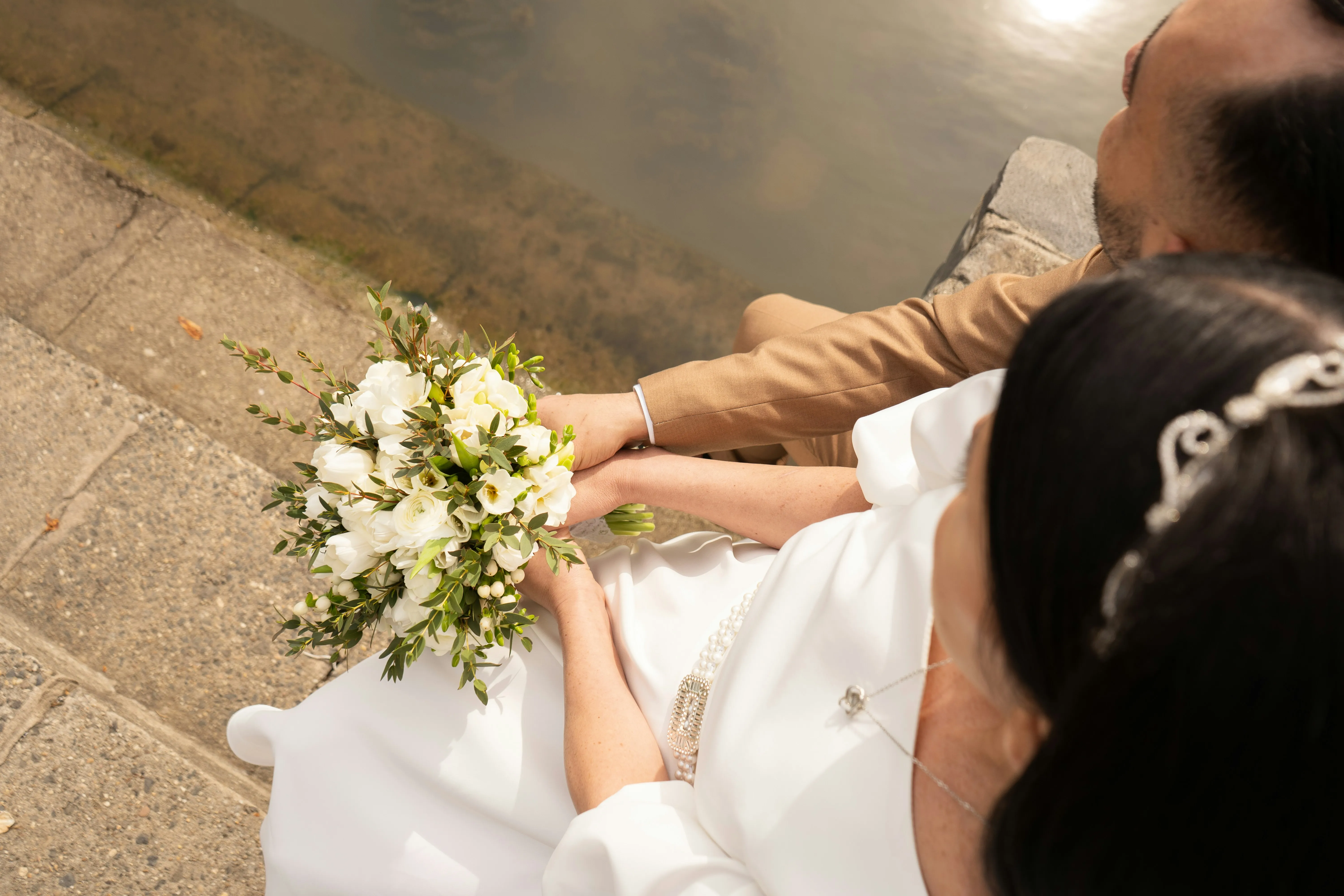 Wedding Couple Cherishing Beautiful Moments of Love